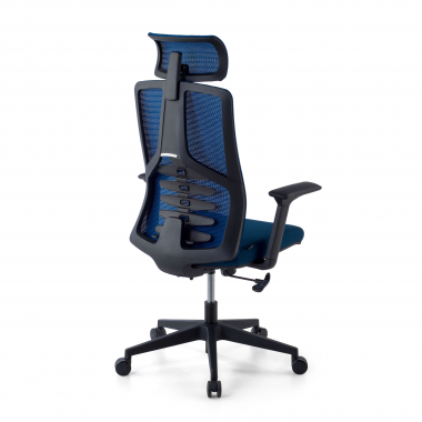 chaise ergonomique bleu quick maille accoudoirs reglables 3d soutien lombaire appui tete 6
