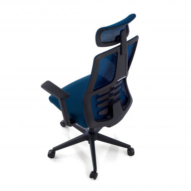 chaise ergonomique bleu quick maille accoudoirs reglables 3d soutien lombaire appui tete 7