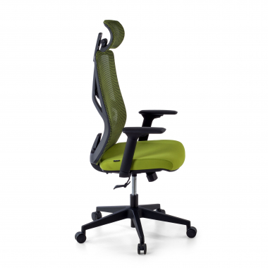 chaise ergonomique vert quick maille accoudoirs reglables 3d soutien lombaire appui tete 4