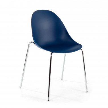 chaise de conference bleu 4 pattes plastique sans accoudoirs 1