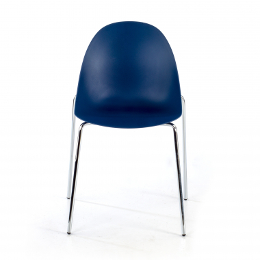 chaise de conference bleu 4 pattes plastique sans accoudoirs 3