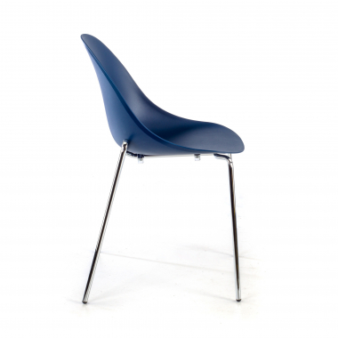 chaise de conference bleu 4 pattes plastique sans accoudoirs 4