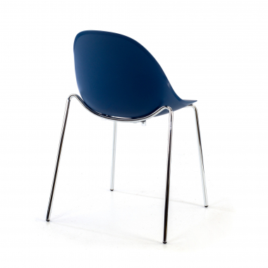 chaise de conference bleu 4 pattes plastique sans accoudoirs 5