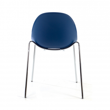 chaise de conference bleu 4 pattes plastique sans accoudoirs 6