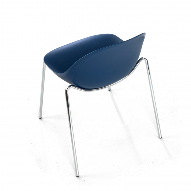 chaise de conference bleu 4 pattes plastique sans accoudoirs 8