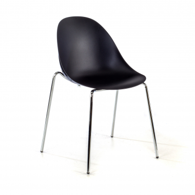 chaise de conference noir 4 pattes plastique sans accoudoirs 1