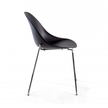 chaise de conference noir 4 pattes plastique sans accoudoirs 4