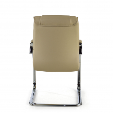chaise de conference beige pietement luge cuir naturel cuir authentique accoudoirs rembourres 6