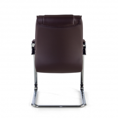 chaise de conference marron pietement luge cuir naturel cuir authentique accoudoirs rembourres 6