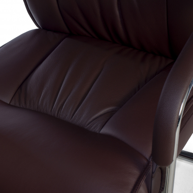 chaise de conference marron pietement luge cuir naturel cuir authentique accoudoirs rembourres 9