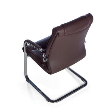 chaise de conference marron pietement luge cuir naturel cuir authentique accoudoirs rembourres 8