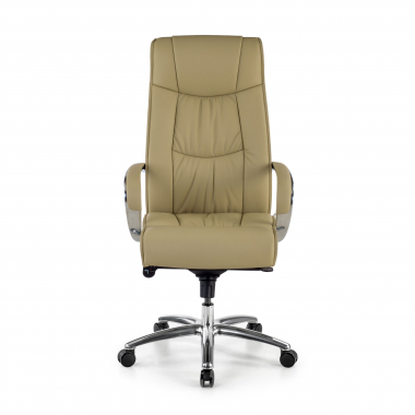 fauteuil de bureau beige dos haut cuir naturel cuir authentique accoudoirs rembourres 3