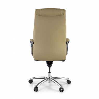 fauteuil de bureau beige dos haut cuir naturel cuir authentique accoudoirs rembourres 6