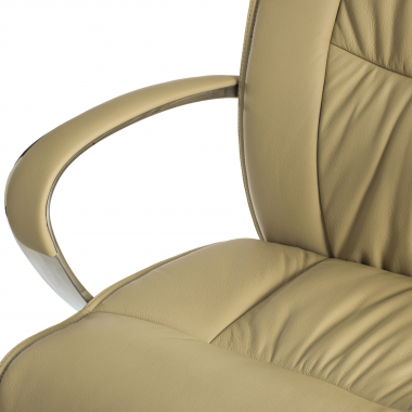 fauteuil de bureau beige dos haut cuir naturel cuir authentique accoudoirs rembourres 7