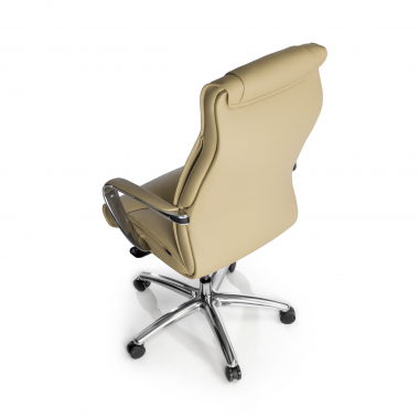 fauteuil de bureau beige dos haut cuir naturel cuir authentique accoudoirs rembourres 8