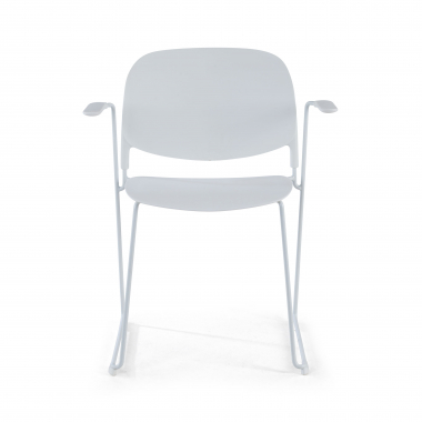 chaise de conference blanc avec bras plastique accoudoirs fixes 3