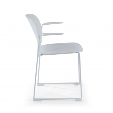 chaise de conference blanc avec bras plastique accoudoirs fixes 4