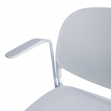 chaise de conference blanc avec bras plastique accoudoirs fixes 5