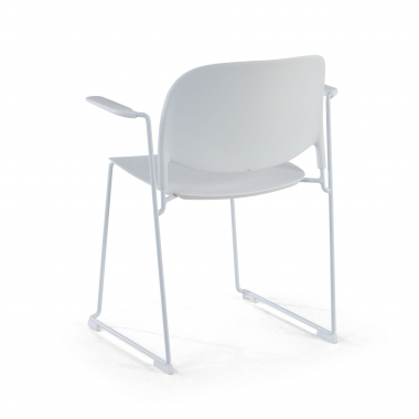 chaise de conference blanc avec bras plastique accoudoirs fixes 8