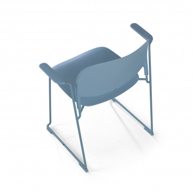 chaise de conference bleu avec bras plastique accoudoirs fixes 6