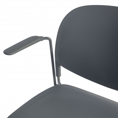chaise de conference gris avec bras plastique accoudoirs fixes 5