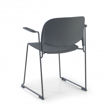 chaise de conference gris avec bras plastique accoudoirs fixes 7