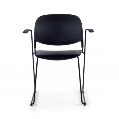 chaise de conference noir avec bras plastique accoudoirs fixes 3