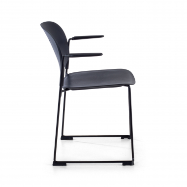chaise de conference noir avec bras plastique accoudoirs fixes 4