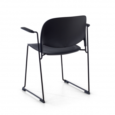 chaise de conference noir avec bras plastique accoudoirs fixes 7