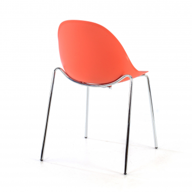 chaise de conference rouge 4 pattes plastique sans accoudoirs 5
