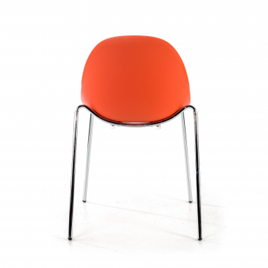 chaise de conference rouge 4 pattes plastique sans accoudoirs 6