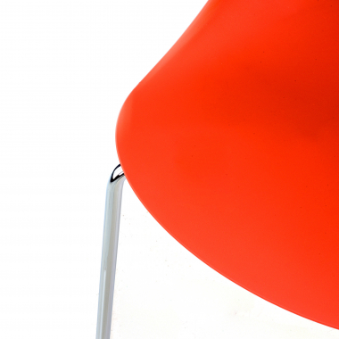 chaise de conference rouge 4 pattes plastique sans accoudoirs 7
