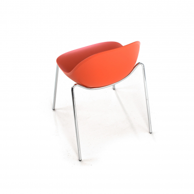 chaise de conference rouge 4 pattes plastique sans accoudoirs 8