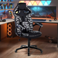 Chaise Gaming Warrior, soutien lombaire, camouflage