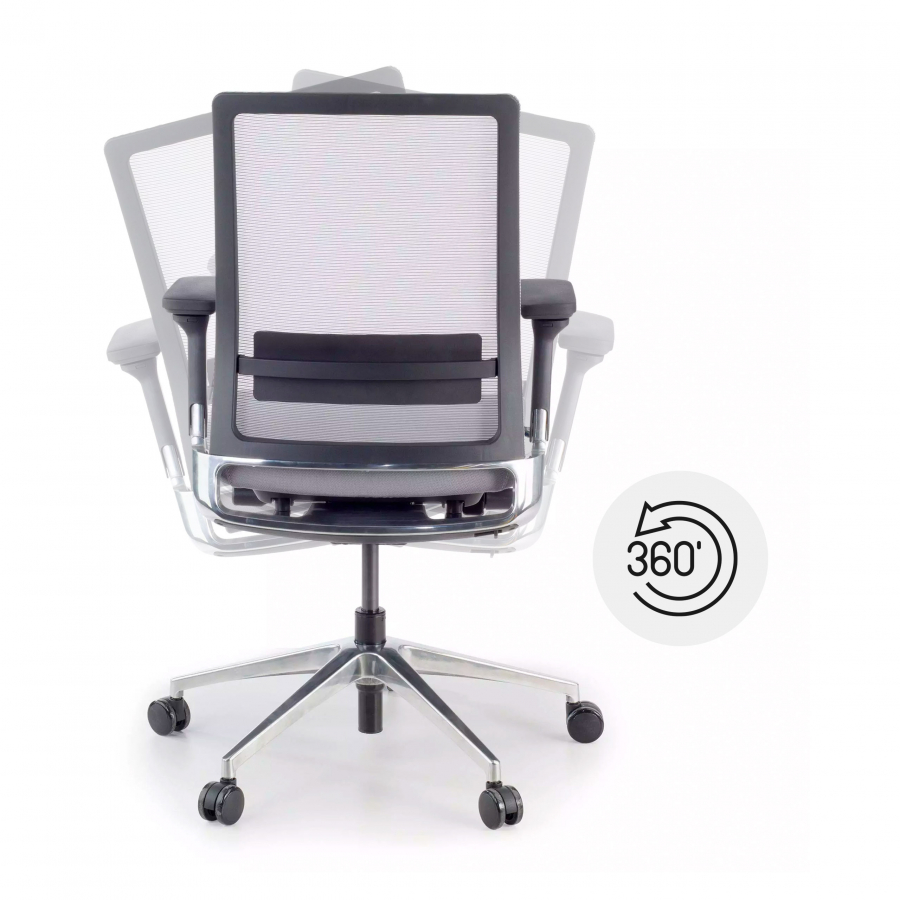 Chaise de Bureau Global, mécanisme synchronisé, 360º, en maille
