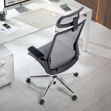 chaise de bureau noir avec appui tete maille accoudoirs reglables 4d soutien lombaire appui tete 2