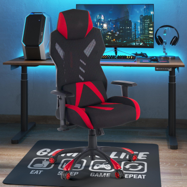 chaise gaming rouge fenix maille accoudoirs reglables 3d 2