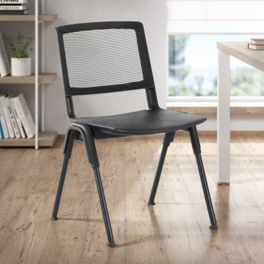 chaise de conference noir shield maille sans accoudoirs 2