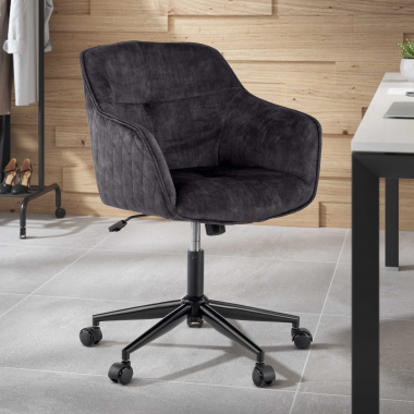 chaise pivotante noir watson tissu sans accoudoirs 2