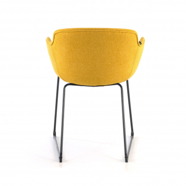 chaise de conference noir jaune structure pietement luge maille accoudoirs fixes 4