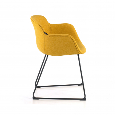 chaise de conference noir jaune structure pietement luge maille accoudoirs fixes 5