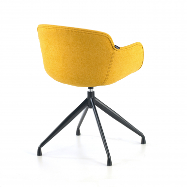 chaise de conference noir jaune base pyramide tissu accoudoirs rembourres 5