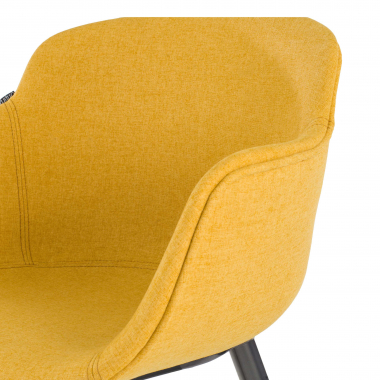 chaise de conference noir jaune 4 pattes tissu accoudoirs rembourres 7