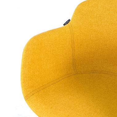chaise de conference noir jaune 4 pattes tissu accoudoirs rembourres 8