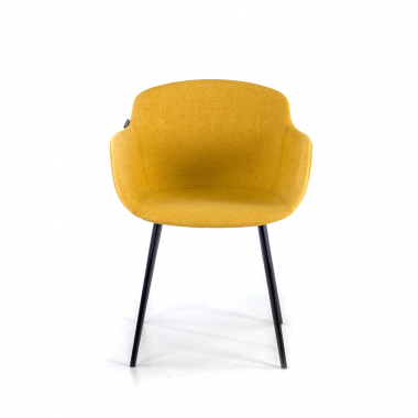 chaise de conference noir jaune 4 pattes tissu accoudoirs rembourres 3