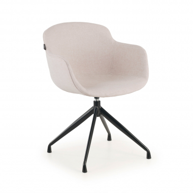 chaise de conference beige base pyramide tissu accoudoirs rembourres 1
