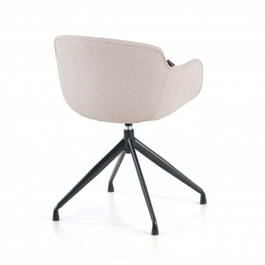 chaise de conference beige base pyramide tissu accoudoirs rembourres 5