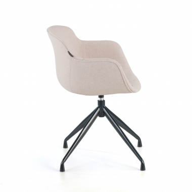 chaise de conference beige base pyramide tissu accoudoirs rembourres 6