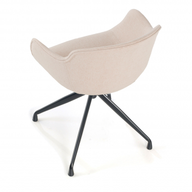 chaise de conference beige base pyramide tissu accoudoirs rembourres 7