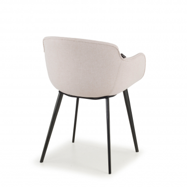 chaise de conference noir beige 4 pattes tissu accoudoirs rembourres 5